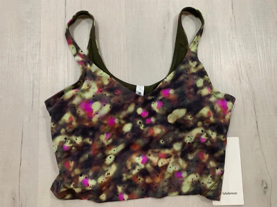NWT Lululemon Size 10 Align Tank Crop Bra SFS2 Green Yellow Black Pink - Image 1 of 3