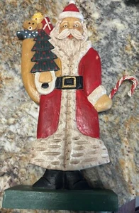 Vintage Cotswolds Hand Painted Wood Santa Figure Table Decor - Bild 1 von 9
