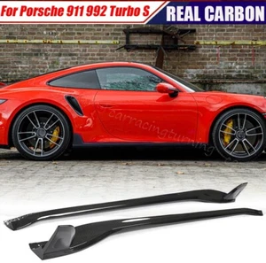 Alerón labial de extensión de faldón lateral Up Dry Carbon para Porsche 911 992 Turbo S 2019 - Imagen 1 de 14