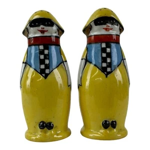 Vintage NORITAKE Art Deco Masked Clown Lady Salt & Pepper Shakers. RARE!! - Picture 1 of 9