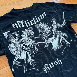 Affliction T Shirt Mens XL Y2K Georges St-Pierre Signature Series Rush UFC RARE - Picture 1 of 7