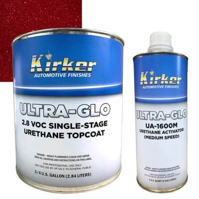 Pintura para coche Kirker Ultra-Glo 0,75 galones rojo infierno metálico UA-51425 con activador Foto 1 de 4