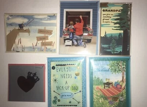 New Papyrus Fathers Day Cards (Grandpa, Son, Husband, Stepdad)- Lot Of 6 Cards - Picture 1 of 2