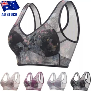 Women New Ice Silk Lace Cooling Comfort Bra, Lace Buttonless Comfortable Bra AU - Picture 1 of 17