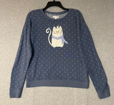 Suéter Lauren Conrad Intimates Cat Mujer Pequeño Lunares Suave Foto 1 de 4