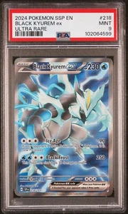 Pokémon Surging Sparks 2024 negro Kyurem Ex ultra raro 218/191 PSA 9 - Imagen 1 de 2