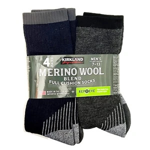 Kirkland Signature Herren Merinowolle Mischung Socken, Größe 7-13, 4 Paar Hergestellt in den USA - Bild 1 von 15