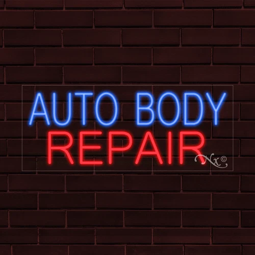 NEW "AUTO BODY REPAIR" 30x12x1 INCH LED FLEX WINDOW/WALL INDOOR SIGN 31354 - Image 1 of 1