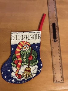 mini snowman stocking Stephanie 6in Stocking Ornament Christmas Holiday Xmas - Picture 1 of 2