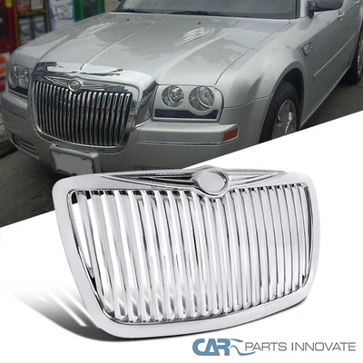 Fits 05-10 Chrysler 300 300C Replacement Front Chrome Vertical Hood Grill Grille - Image 1 of 4