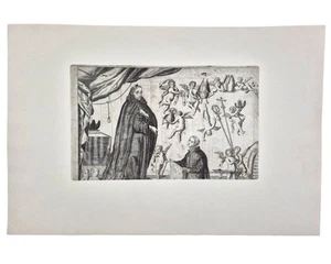 1700er Katholischer Intaglio Gravur Heiliger Cherubs Jesuitenmissionen Lateinamerika - Bild 1 von 7