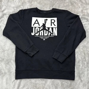 Air Jordan Sweatshirt Boys XL Black Jumpman Crewneck Nike Basketball Pullover 23 - Picture 1 of 7