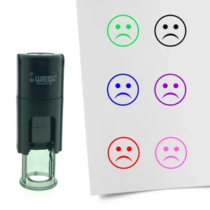 Stempel Smiley Wanhopig 10mm - 6 kleuren - navulbaar - hobby's en spaarkaarten - Afbeelding 1 van 8