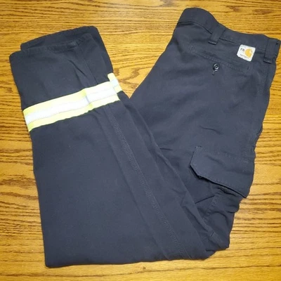 Pantalones de Trabajo Carhartt FR Reflectantes Pierna Recta Negro Lavado Oscuro Denim 36 X 30 Foto 1 de 4