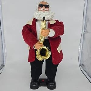 Christmas Animated Santa Claus Jazz Figure Saxophone Music Dancing Works READ - Picture 1 of 11