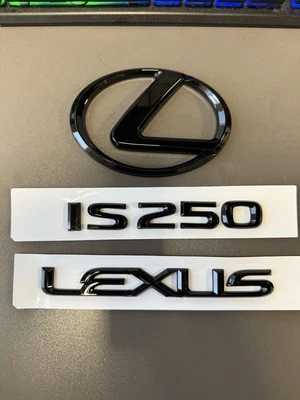 Gloss Black Emblem Badge Trunk Logo Fits 2006-13 Lexus IS250 2010 2011 2012 2013 - Image 1 of 2