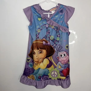 Nightgown Dora Purple USA Size 4 Dress Girls Summer Sleepwear - Picture 1 of 8