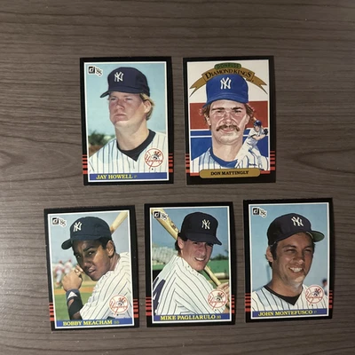 1985 Donruss Baseball Card Lot New York Yankees Don Mattingly 7, Meacham + More - Image 1 of 2