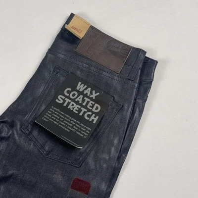 Naked & Famous Jeans Mens 31x33* Super Skinny Guy Wax Coated indigo Stretch RAW - Image 1 of 4