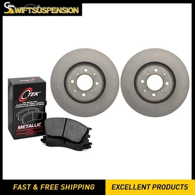 Conjunto de pastilhas de freio a disco dianteiro C-Tek rotor de freio a disco 3 peças para 1996-2005 Honda Civic - Imagem 1 de 4