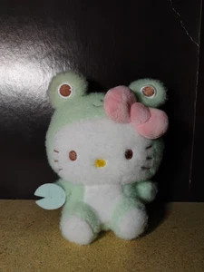 Sanrio Hello Kitty Small 6.5” Plush Green Frog Costume Kigurumi Round 1 - Picture 1 of 6