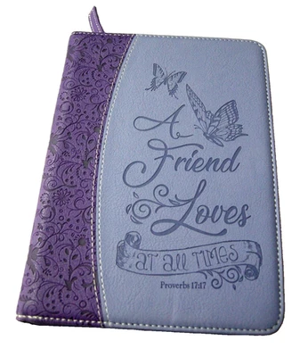 A Friend Loves At All Times Journal By Divinity Boutique, Zippered Hardcover,New - Image 1 of 2