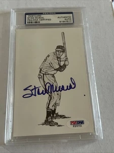 1989 Stan Musial Signed “Ted Williams Thumper Inc” Postcard PSA/DNA AUTOGRAPH - Picture 1 of 11