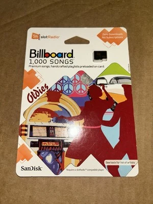Sandisk SR Slot Radio Billboard 1000 Songs Oldies Music Card BRAND NEW SEALED - Image 1 of 4