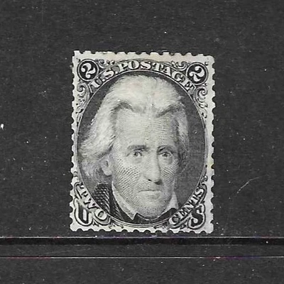 US Scott #73 "Blackjack" Unused, No Gum 2-cent, black, 1863, F/VF, sound - Image 1 of 2