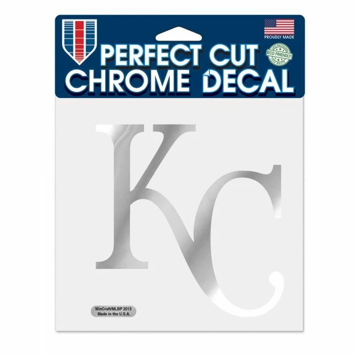 KANSAS CITY ROYALS DIE-CUT METALLIC CHROME DECAL 6"X6" WINDOWS HIGH QUALITY - Image 1 of 1