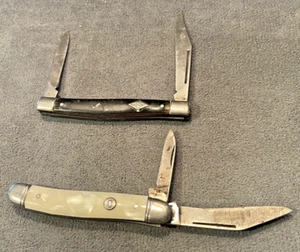 2 Vintage Imperial Knives 1) 852DE Pen & 1) 2 blade Jack w/cracked ice--482.24 - Picture 1 of 13