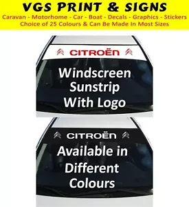 CITROEN WINDSCREEN SUN STRIP DECAL GRAPHICS CHOICE OF COLOURS C1 C2 C3 DS3 - Picture 1 of 3