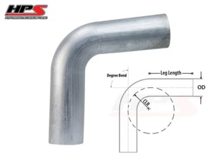 HPS 3" 76mm OD 80 Degree Bend 6061 Aluminum Elbow Tube Pipe 16 Gauge 4.75" CLR - Picture 1 of 1