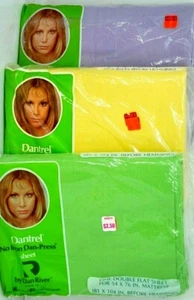 Dan River Dantrel Lot de 3 doubles FEUILLES PLATES vintage vert citron violet jaune - Photo 1 sur 1