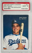 MIKE PIAZZA PSA 9 1994 MOTHERS COOKIES ROOKIE OF YEAR #1 LOS ANGELES DODGERS RC