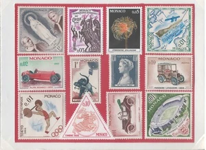 Montierte Sammlung von 12 ungebrauchten Briefmarken aus dem Fürstentum Monaco - Bild 1 von 15