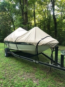 Lifetime Warranty 16 oz 27-28' Vhull Runabout boat cover Cypress Rowe Outfitters - Picture 1 of 12