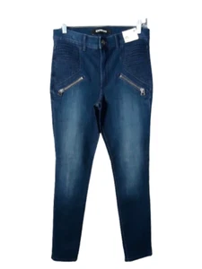Express High Rise Legging Jeans Women Size 8R Stretch Zipper Detailing Dark Wash - Picture 1 of 9