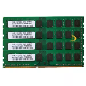 New 4x 16GB 2Rx4 PC3-12800 DDR3 1600 MHz Desktop Memory RAM Only for AMD chips - Picture 1 of 8