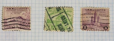 USA Century Of Progress Chicago 1833-1933  Washington’s Headquarters USED 3 cent - Image 1 of 4