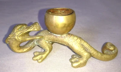 ANCIEN TRES BEAU BOUGEOIR UN DRAGON CHINE 19 siècles EN BRONZE MASSIF - Photo 1/4