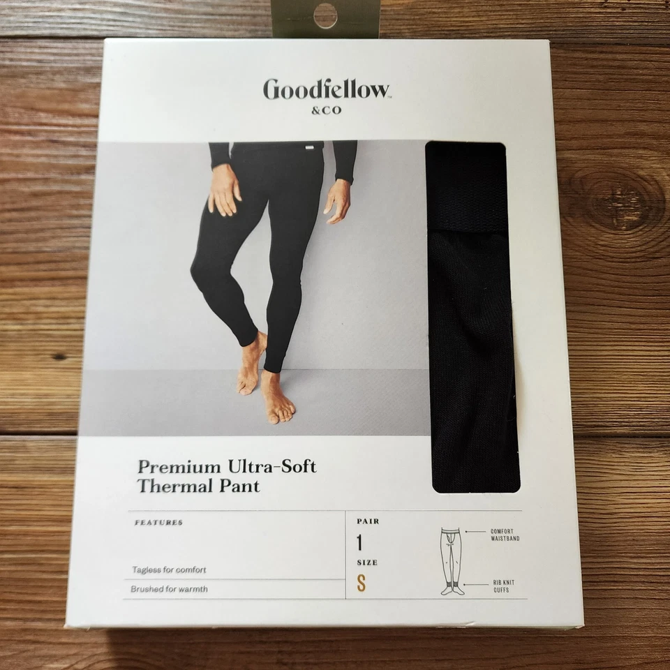 Goodfellow Men's Size Small 28/30 Black Ultra Soft Thermal Slim Fit Pants