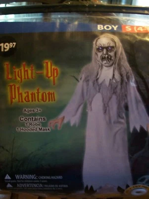 Nuevo Disfraz Completo Fantasma Iluminado Halloween Niños Pequeño (4-6) Foto 1 de 2