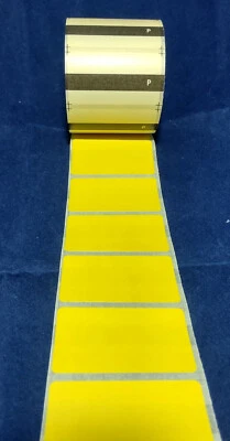 1 Rolle gelbe Thermoetiketten, selbstklebend, 600 Label/Rolle - Bild 1 von 3