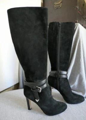 Cuero Gamuza Antonio Melani 3.75" Tacón Hasta la Rodilla Botas de Vestir Zapatos Talla 6.5M Foto 1 de 4