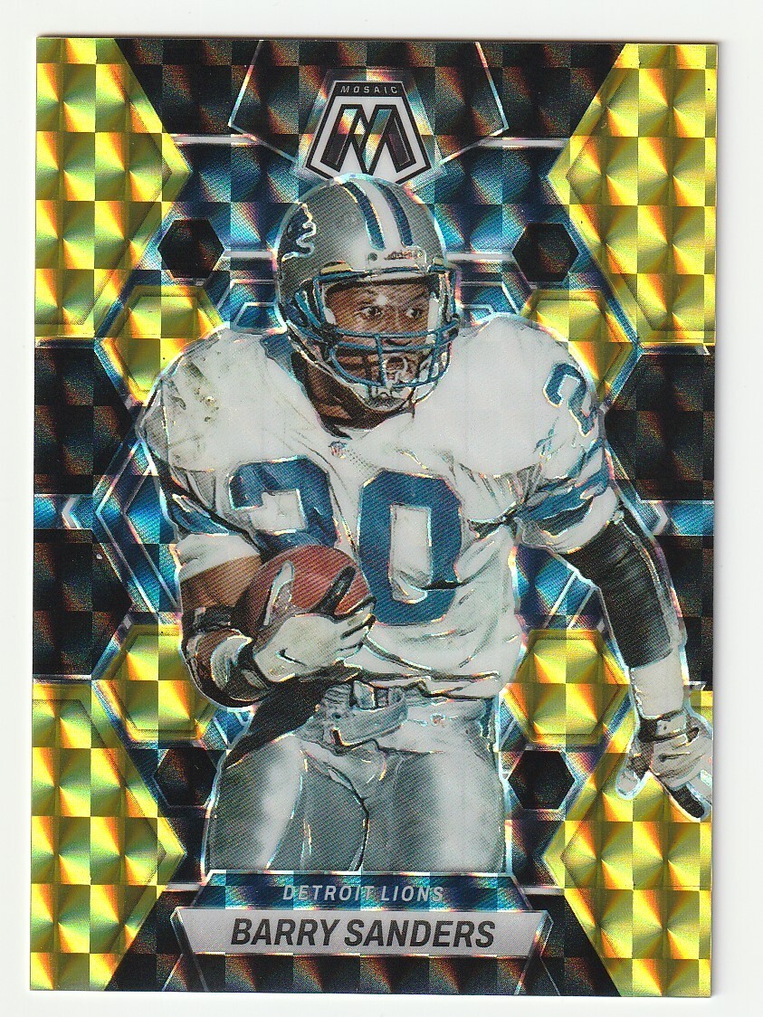 2023 Panini Mosaic Prizm Choice Black & Gold Barry Sanders Detroit Lions /8 #190
