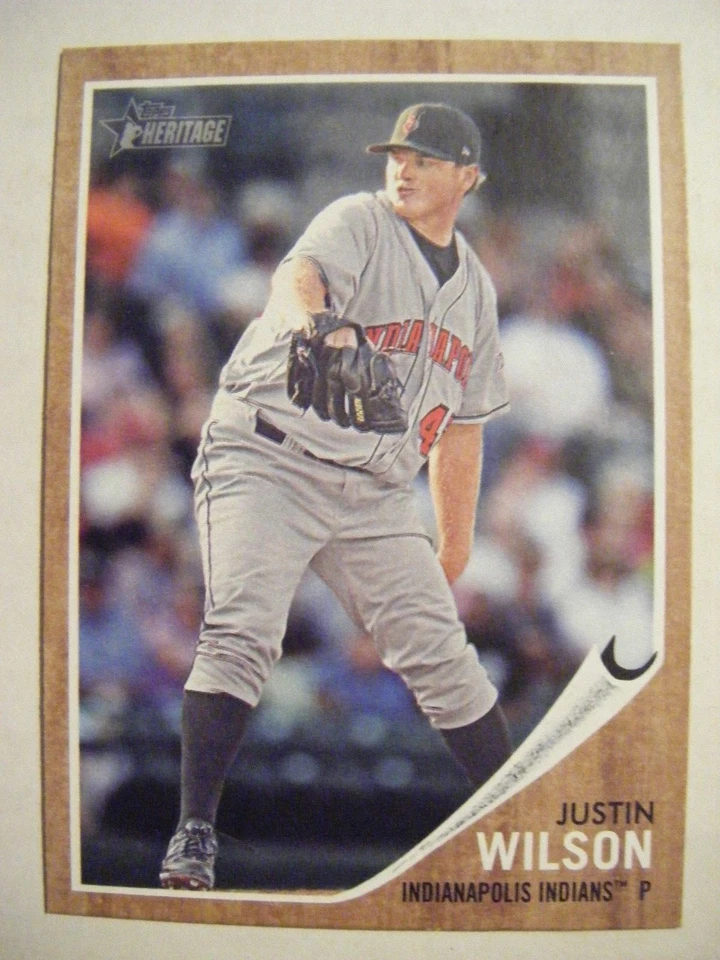 JUSTIN WILSON RED SOX 2011 Topps Heritage Minors baseball card METS CUBS FRESNO - Image 1 of 1