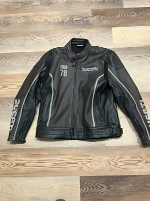 OEM Ducati Leather IOM78 Motorcycle Jacket|Black|Men's Size: 58 - Image 1 of 4