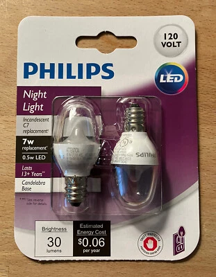 Philips 7w Equivalent Soft White C7 Candelabra LED Night-light Bulb 046677462970 - Image 1 of 2