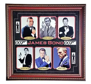 James Bond 8x10 Collage Framed 007 Connery Moore Un Autograph Craig Brosnan - Picture 1 of 1